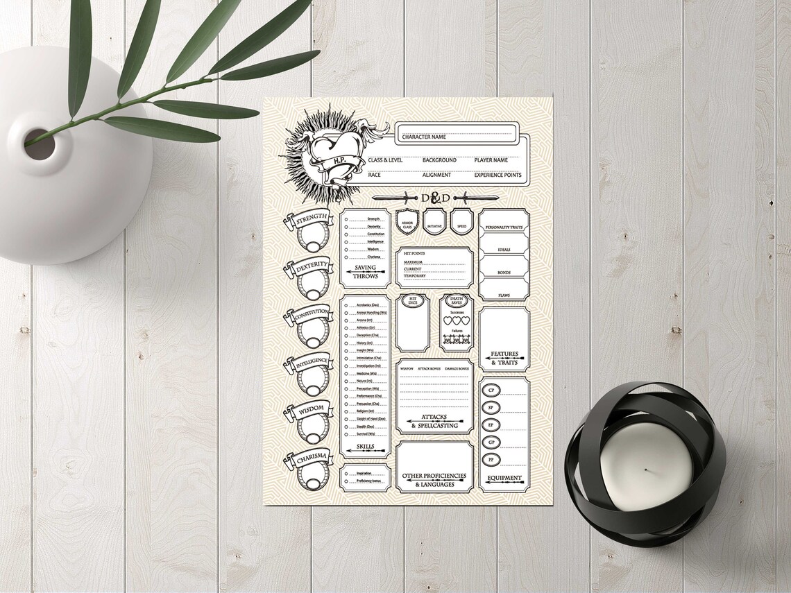 Jump Into Your Adventure Ultimate Dnd Character Sheet Printable PDF Etsy