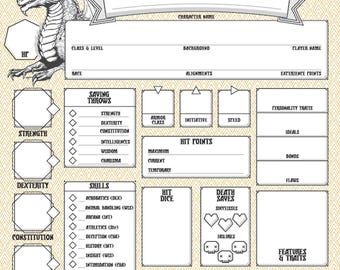 Hoja de personaje de DnD 5e (PDF imprimible)