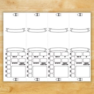 Rastreador de Iniciativas D&D: Simplifique sua Jogabilidade (PDF Digital), Carta dos EUA (8,5 x 11 pol.), 4 rastreadores/folha; cada um 2,7 x 8,5 pol.