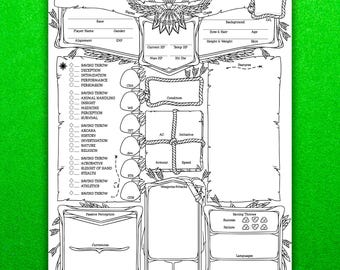 Ficha de personagem editável para D&D 5e em PDF (Download digital)