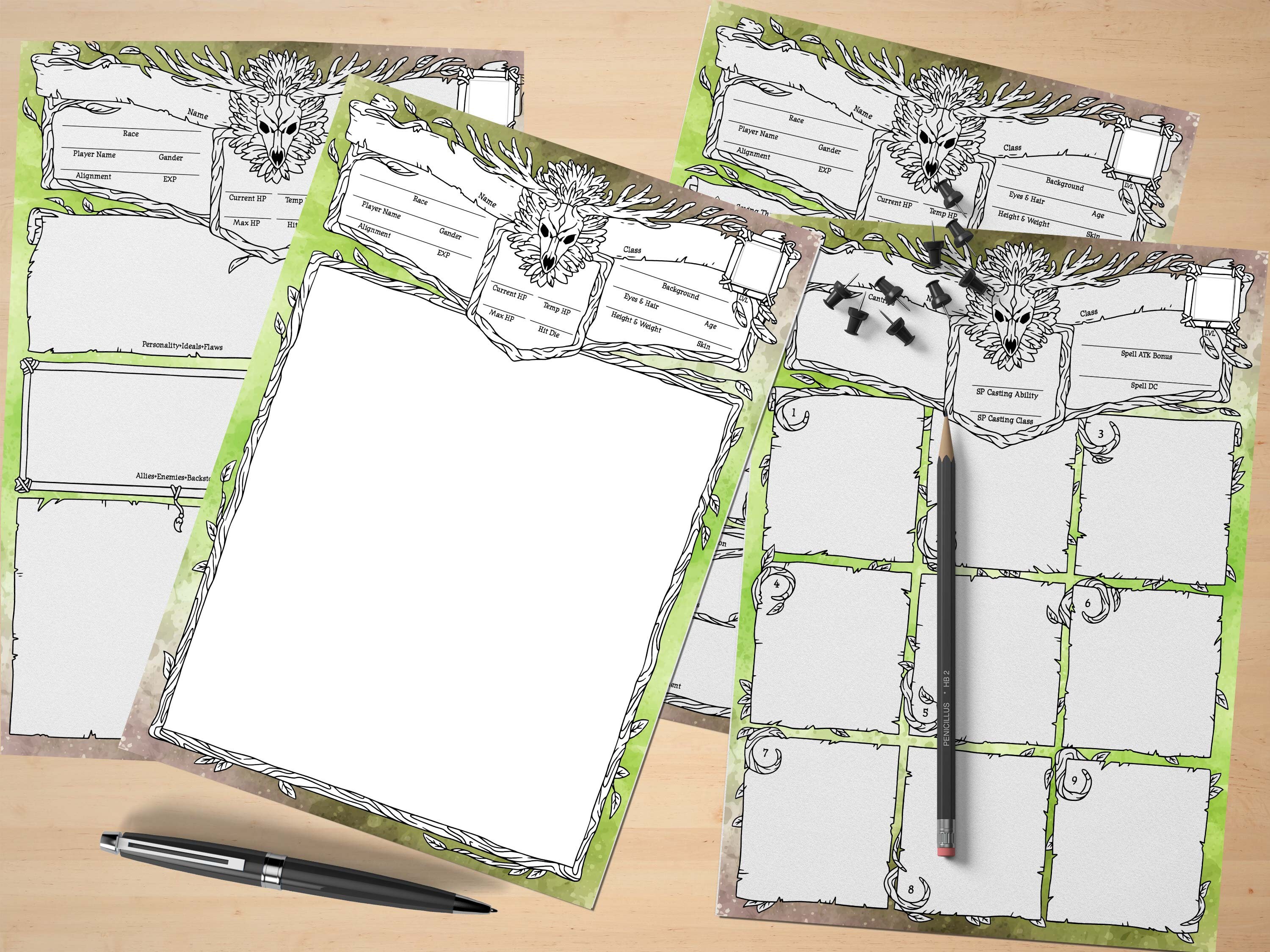 Editable Druid Character Sheet for Dnd 5e Forest Design - Etsy