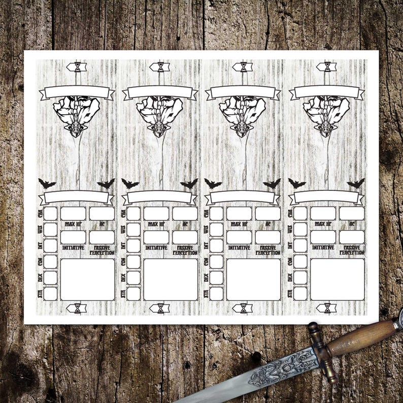 Dnd 5e Initiative Tracker PDF, Printable Combat Order Sheet (digital ...