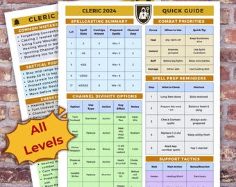 Guia Rápido de Clérigo para D&D 2024 — Referência Impressa e Digital para Jogadores e Mestres