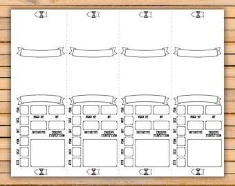 Printable DnD 5e Initiative Tracker | Dungeon Master Combat Aid | Tabletop RPG PDF (Instant Download)