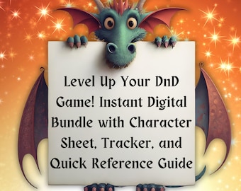 DnD 印刷可能バンドル – キャラクターシート、イニシアチブトラッカー、チートシート PDF