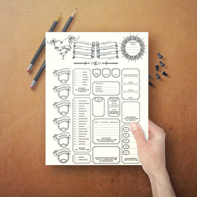 Dnd 5e Character Sheet PDF | Printable Dungeons and Dragons Sheet ...