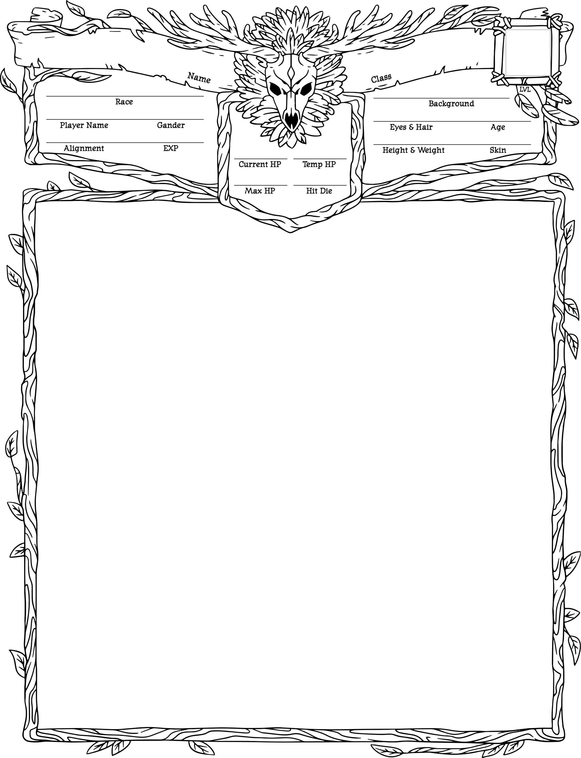 Editable Dnd 5e Character Sheet PDF | Printable Druid Sheet | Digital ...