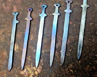 Small Sword Keychain/Pendants - Hand Forged Steel