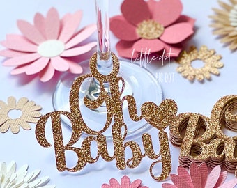 Oh Baby Drink Charms, Oh baby Decorations, Baby Shower Decorations, Baby Shower Gift Tags