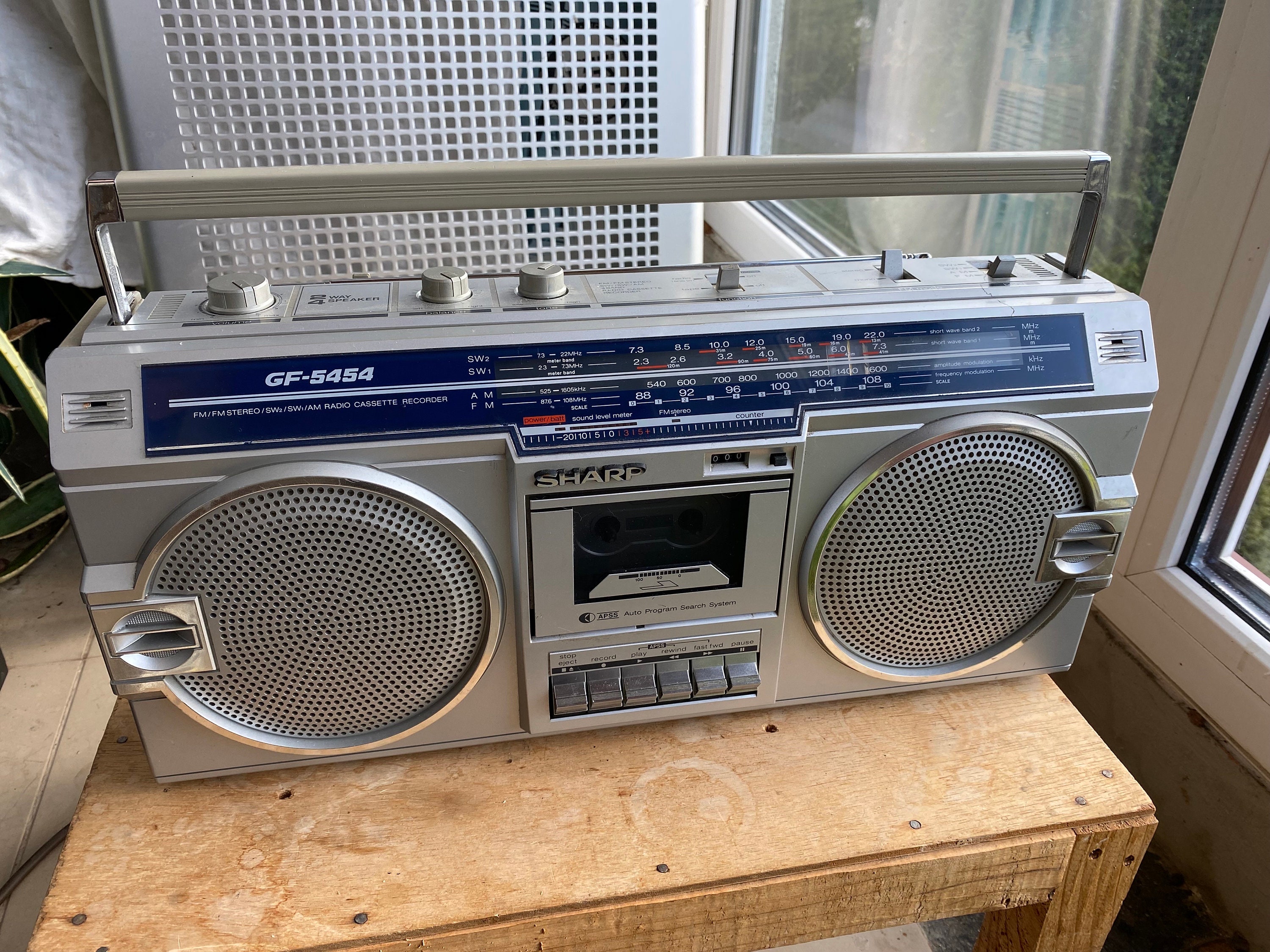 Sharp GF-505ST Boombox Stereo Radio Cassette Vintage Work Perfect 220V Good  Look