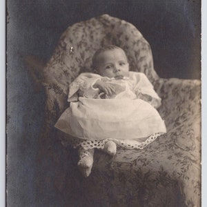 Antique Real Photo Postcard, Vintage Baby RPPC, 1900s Unposted