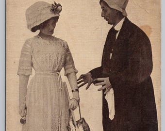 Antique Postcard, The Country Kid Experimenting, Antique Humor, Posted 1912