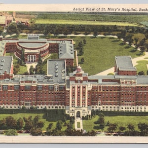 Antique Postcard, Aerial View of St. Mary&#39;s Hospital, Rochester Minnesota, Posted 1949