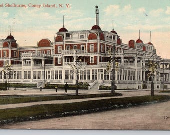 Antique Postcard, Hotel Shelburne, Coney Island New York, Posted 1916 from Brooklyn NY