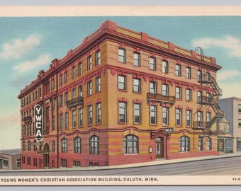 Vintage Postcard, YWCA Building, Young Women's Christian Association, Duluth Minnesota, 1940s unposted