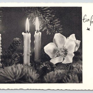 Antique Postcard, German Christmas Greetings, Ein Frohes Fest!, Printed in Germany, 1910s Postcard