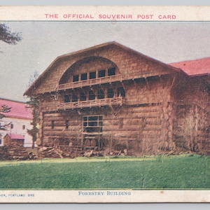 Antique Postcard, Forestry Building, Portland Oregon, Official Souvenir Post Card, 1900s UDB unposted