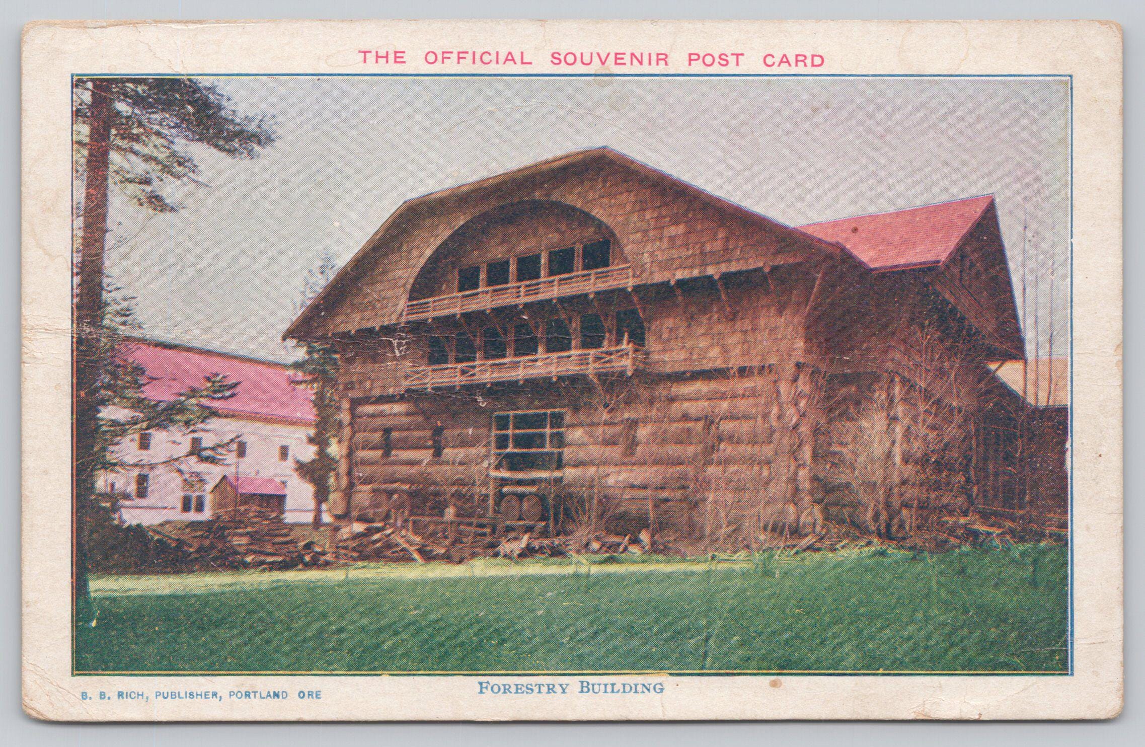 Antique Postcard, Forestry Building, Portland Oregon, Official Souvenir Post Card, 1900s UDB unposted
