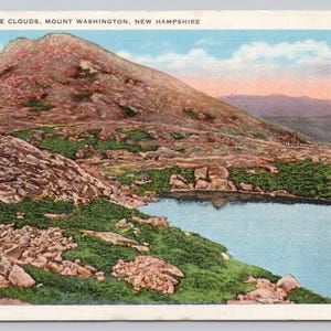 Antique Postcard, Lake of the Clouds, Mount Washington New Hampshire, Antique New Hampshire Postcard, 1920s unposted
