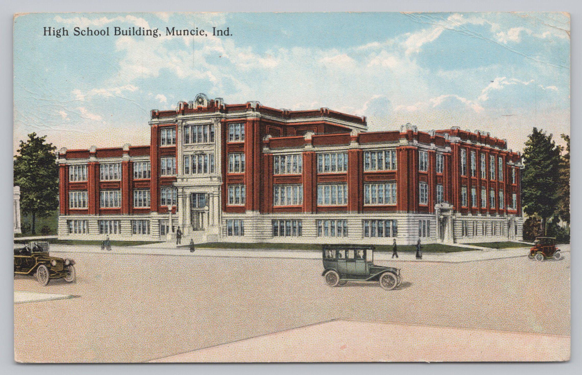 Antique Postcard, High School Building, Muncie Indiana, Posted 1915 - Etsy