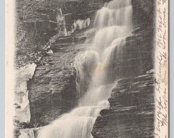 Antique Postcard, The Waterfall on the Little Chuctanunda, Amsterdam New York, Posted 1905 UDB