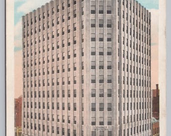 Antique Postcard, Chimes Tower Building, Syracuse New York, 1920s White Border Postcard
