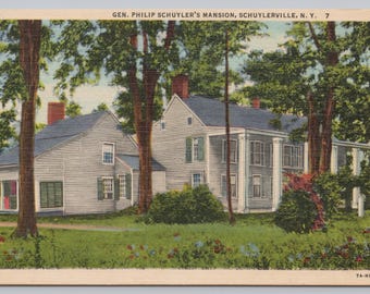 Antique Postcard, Gen. Philip Schuyler's Mansion, Schuylerville New York, circa 1940s