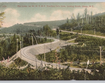 Antique Postcard, The Loop on W.M.Y. & P. Traction Co. Lines, Olean New York, Posted 1909