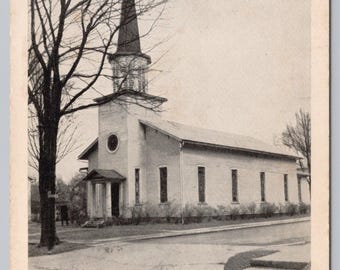 Antique Postcard, First Baptist Church, Cambridge Springs Pennsylvania, White Border Postcard, Posted 1961