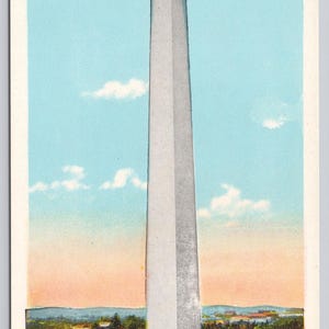 Antique Postcard, Washington Monument, height 555 feet, Washington DC, 1920s unposted