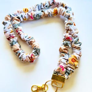 Rustic Bloom | Stretchy Elastic Fabric Lanyard | Comfortable Key & Badge Holder | Fall Floral Lanyard