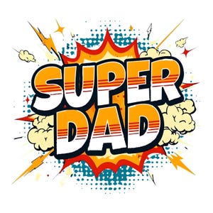 Super Pai Estilo História em Quadrinhos Dia dos Pais - Download Digital PNG