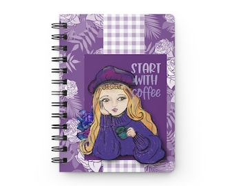 Start with Coffee Spiral Bound Journal