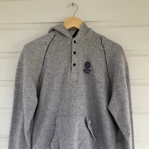 1980s Vintage Disney Character Fashions Epcot Center Half Snap Gray Hoodie Size Large