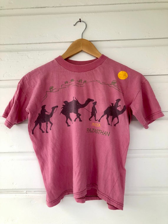 Vintage Suman India Rajasthan Pink T-Shirt Size XS