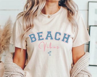 Beach Vibes Shirt Summer Vibes Shirt Retro Summer Shirt Vacation Shirt Trendy Beach Shirt Palm Tree Summer Tee Vintage Summer Boho Shirt