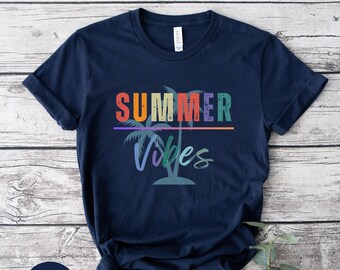 Summer Vibes Shirt Beach Vibes Shirt Retro Summer Shirt Vacation Shirt Trendy Beach Shirt Palm Tree Summer Tee Vintage Summer Boho Shirt