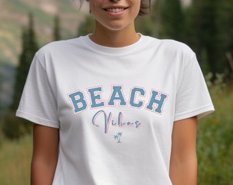 Beach Vibes Shirt Summer Vibes Shirt Retro Summer Shirt Vacation Shirt Trendy Beach Shirt Palm Tree Summer Tee Vintage Summer Boho Shirt