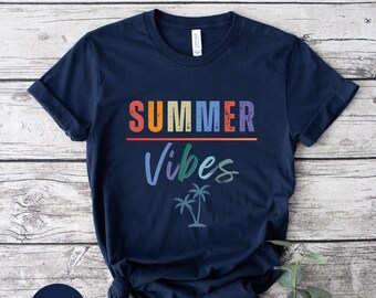 Summer Vibes Shirt Beach Vibes Shirt Retro Summer Shirt Vacation Shirt Trendy Beach Shirt Palm Tree Summer Tee Vintage Summer Boho Shirt