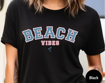 Beach Vibes Shirt Summer Vibes Shirt Retro Summer Shirt Vacation Shirt Trendy Beach Shirt Palm Tree Summer Tee Vintage Summer Boho Shirt