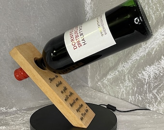 Wine bottle holder, wine bottle board, unique piece, handmade wine bottle holder, personalized wooden bottle holder, bottle holder