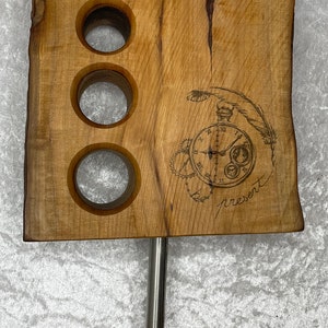 Wooden sculpture, unique piece, sculpture made of wood and stainless steel, handmade, wood art, art object made of wood, home decoration, unique, art