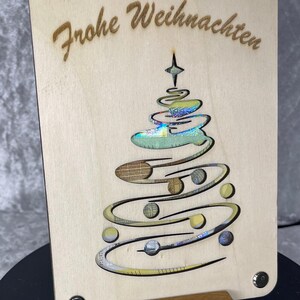Geldgeschenk Weihnachten, Frohe Weihnachten, originelle Geldgeschenk Idee, Wunscherfüller Weihnachtsgeschenk Geschenkkarte aus Holz