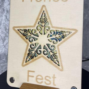 Kerstgeldcadeau, Fijne Feestdagen, origineel geldcadeau-idee, wensvervuller Kerstcadeaukaart van hout