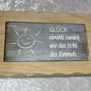 Wooden sign with metal saying rustic &quot;Happiness shines back like the light of heaven&quot; wall decor happiness friends mural saying family love