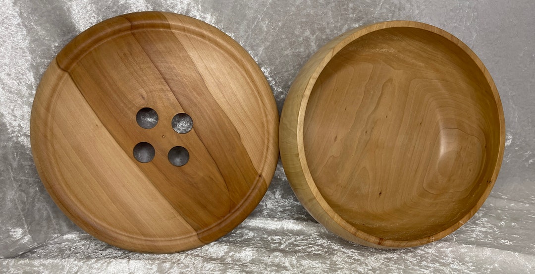 Handturned Bowl With Lid Made of Apple Wood Wooden Bowl Etsy