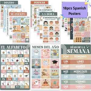 Laminated Spanish Learning Posters: Homeschool & Classroom Decor