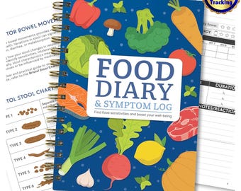 Food Diary & Symptom Tracker Log Book | A5 Gut Health Journal for IBS, FODMAP, Bloating, Allergies and Wellness Tracking