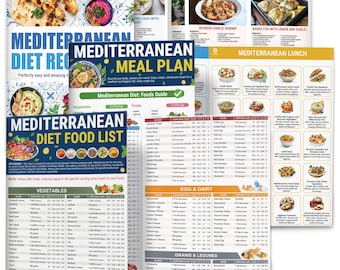3PCS Mediterranean Diet Guide & Recipe Book – Complete Nutrition Plan for Beginners, Diabetes, Heart Health and Weight Management