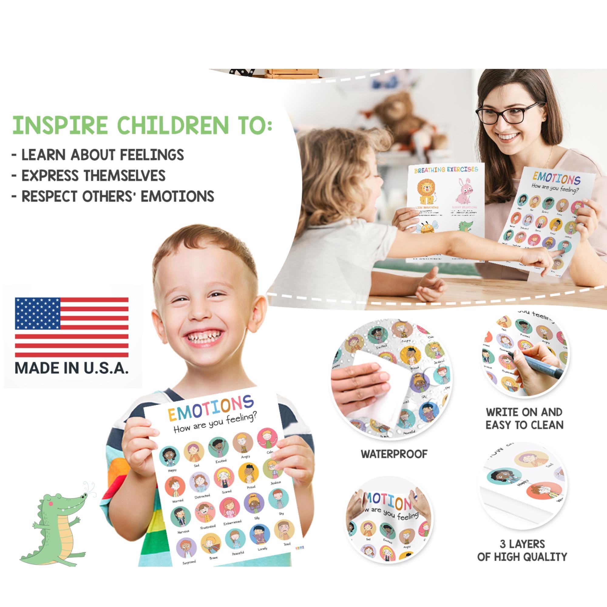 12pcs Calming Corner Posters for Kids – Feelings Chart & Coping ...